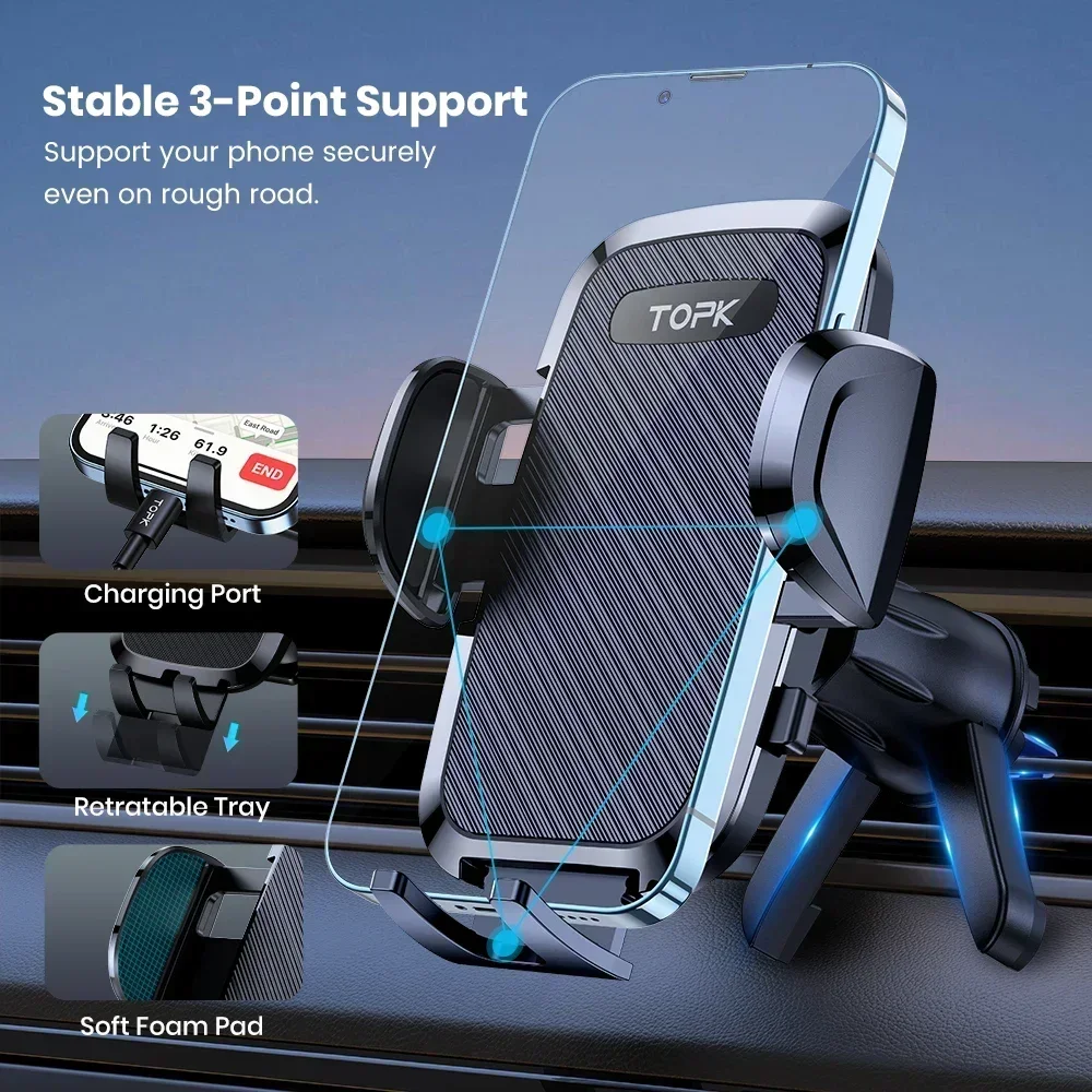 حامل هاتف للسيارة TOPK D36T يع - مراجعة Car Accessories Tablet Holder وسعره